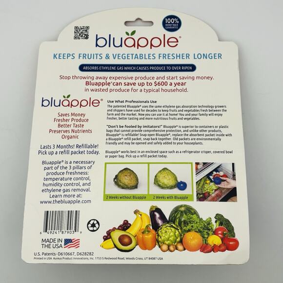 Bluapple Produce Freshness Saver Balls set of 2 keeps produce fresher for longer - Picture 9 of 10